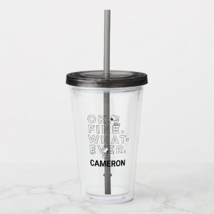 "Okej. Bra. Spelar ingen roll." - Snoopy Take Away Mugg