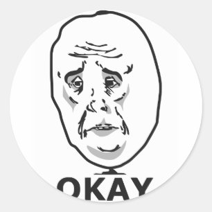 Okej Guy Meme Runt Klistermärke