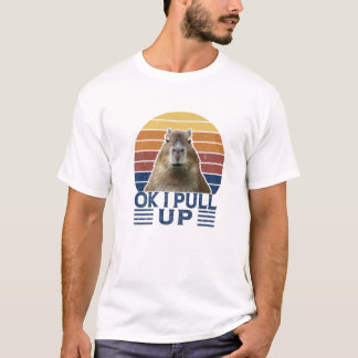 Okej, jag tar upp Capybara Gort Funny Meme Rodent  T Shirt