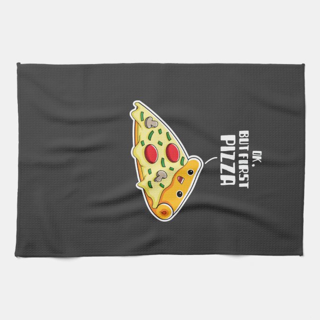 Okej, men först pizza kökshandduk (Horisontell)