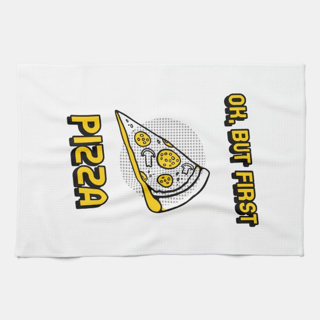Okej, men först Pizza Kökshandduk (Horisontell)