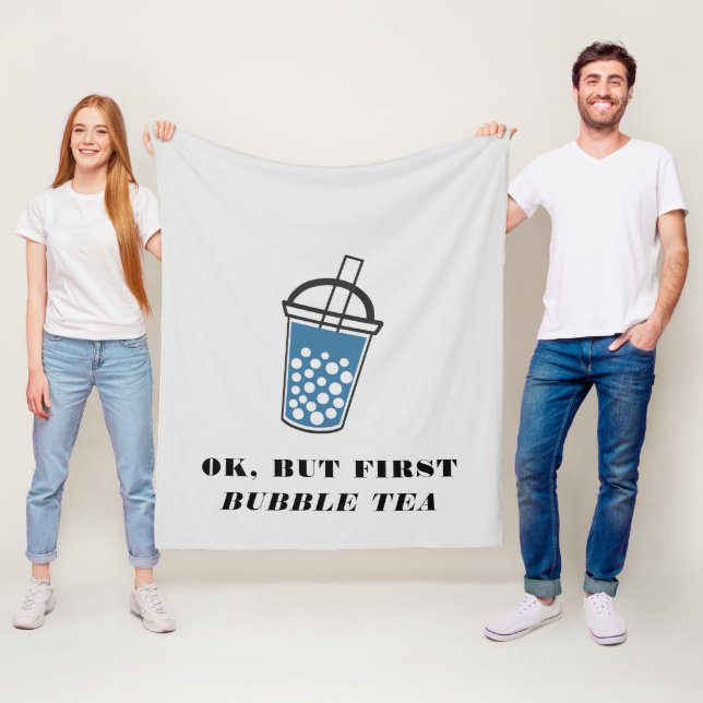 Okej, men första Bubble Tea-Anpassningsbarna Fleecefilt (På plats)