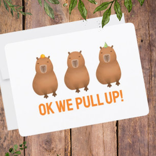 "Okej, vi kör upp!" Capybara Meme Julkort