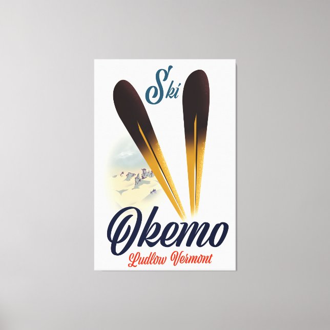 Okemo Ludlow Vermont-skidan poster Canvastryck (Framsida)