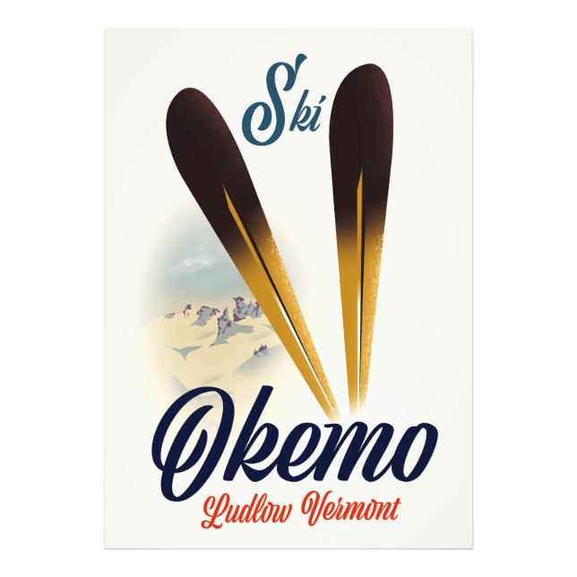 Okemo Ludlow Vermont skidposter Fototryck (Framsidan)