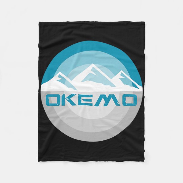 Okemo Mountain Vermont Retro Vintage Snowboard Ski Fleecefilt (Framsidan)