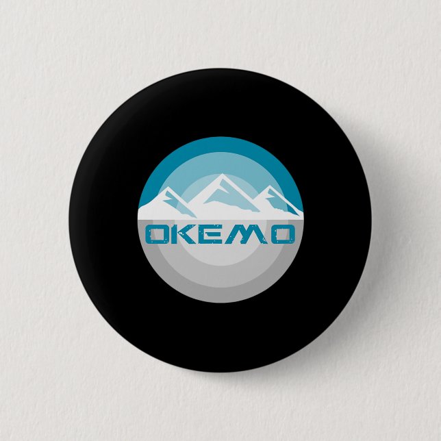 Okemo Mountain Vermont Retro Vintage Snowboard Ski Knapp (Framsida)