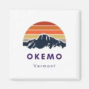 Okemo Vermont Skiing Snowboarding Hikers ger för Magnet