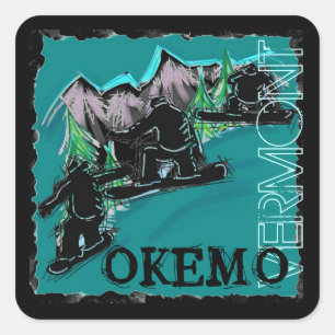 Okemo Vermont snowboarders klistermärken
