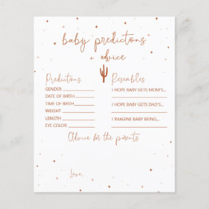 Öken Baby Shower Bebis Förutsägelser + Rådkort