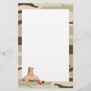 Öken Camo och stridkängabrevpapper Brevpapper