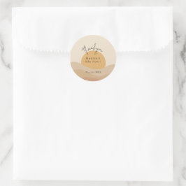 Öken Chic Boho Jordnära Bebis Baby Shower Tacksamh Runt Klistermärke