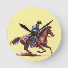 Öken Cowboy Rund Klocka
