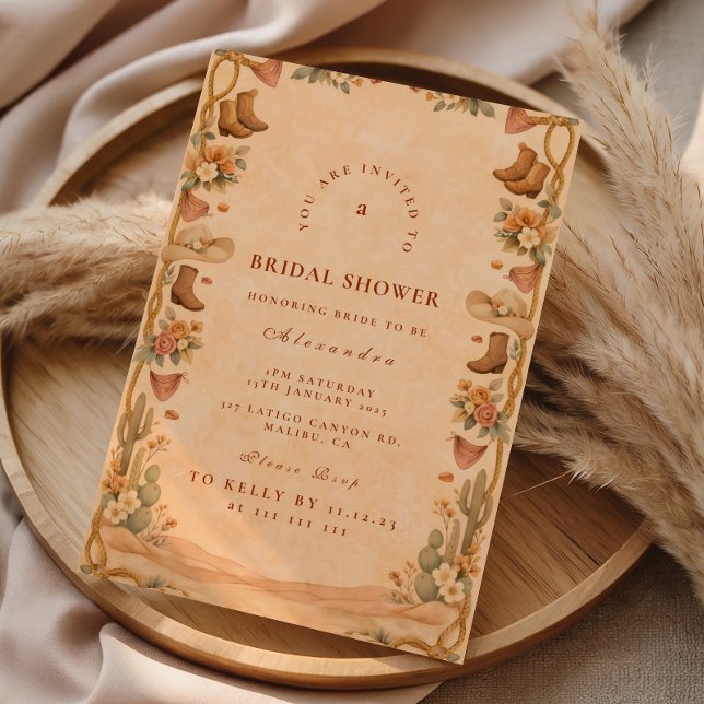 Öken Cowgirl Bröllopsdusch Inbjudningar (Skapare uppladdad)