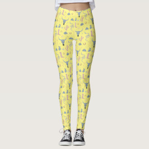 Öken Cowgirl Rustik Handritad Konst Leggings