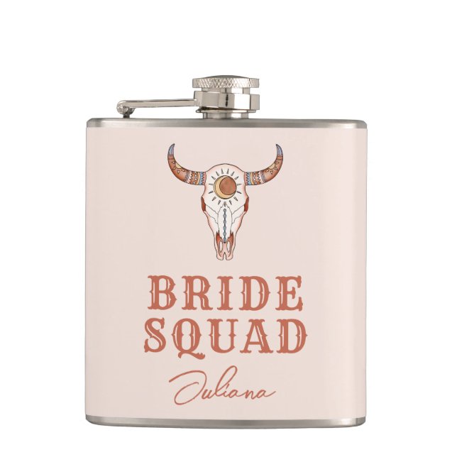 Öken Cowgirl Sista Rodeo Brud Trupp Flask Fickplunta (Framsidan)