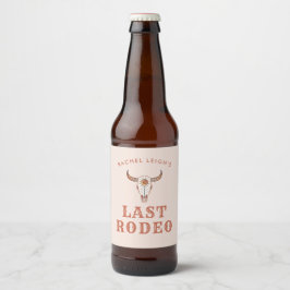 Öken Cowgirl Sista Rodeo Ölflaska Etikett