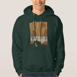 Öken Coyote Solnedgång Landskap Hoodie