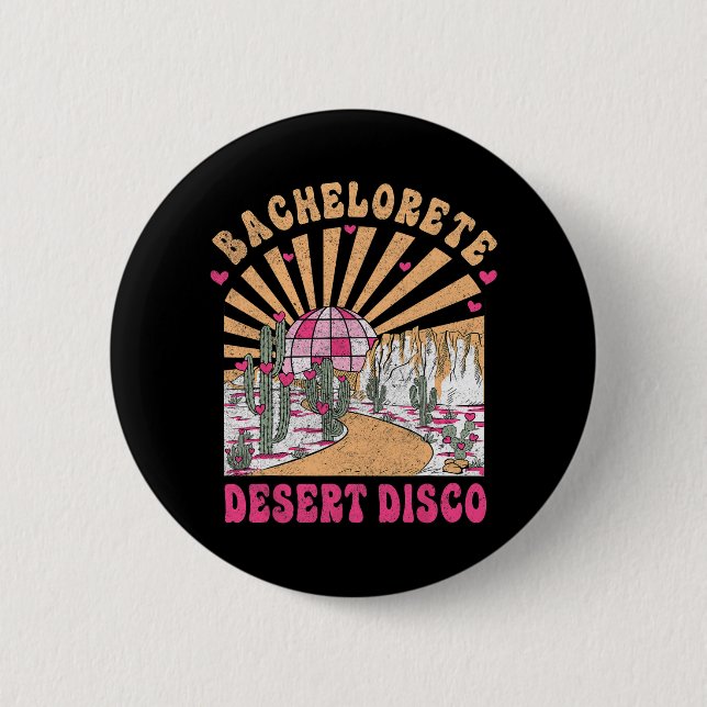 Öken Disco Brud Sällskap Bröllop Bakelsefest Knapp (Framsida)