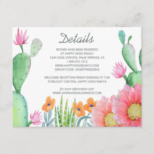 Öken Dröm Rustika Blommor Bröllopsdetaljer Tilläggskort