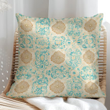 Öken Dröm Vintage Sand & Turkos Blommor
