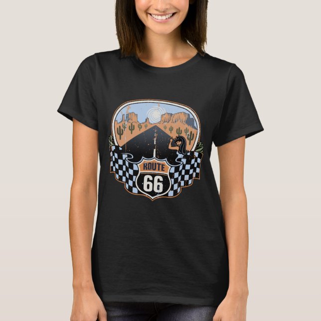 Öken för rutt 66 tee shirt (Framsida)