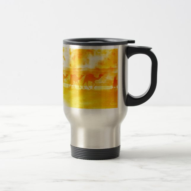 Öken Kamel Karavan Soluppgång Aluminium Kaffe/Te-m Resemugg (Höger)