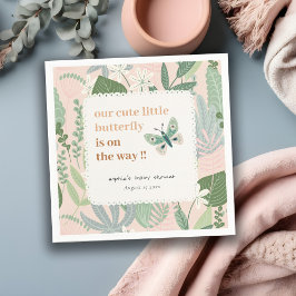 Öken Retro Butterfly Garden Baby Shower Pappersservett