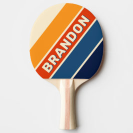 Öken Retro Regnbåge Fet Randig med Namn Pingisracket