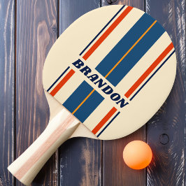 Öken Retro Regnbågsbräda Ränder med Namn Pingisracket