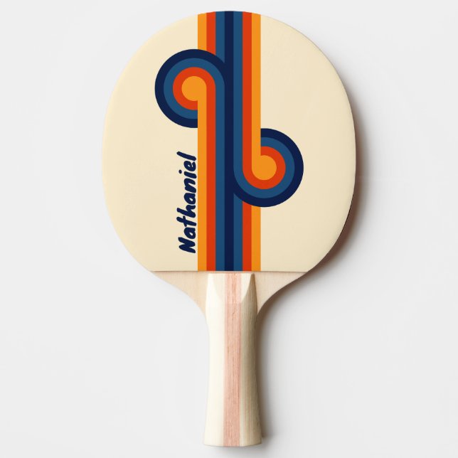 Öken Retro Regnbågsloop med namn Pingisracket (Framsidan)
