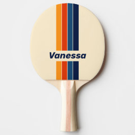 Öken Retro Regnbågsnål Randig med Namn Pingisracket