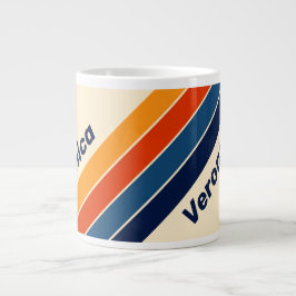 Öken Retro Regnbågsrandig med Namn Jumbo Mugg