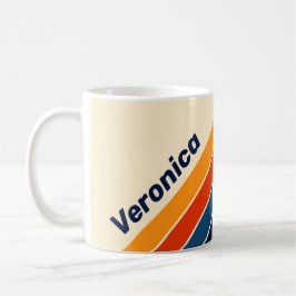 Öken Retro Regnbågsrandig med Namn Kaffemugg
