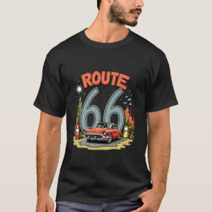 Öken Road Trip Rutt 66 Design med Klassisk Röd T Shirt