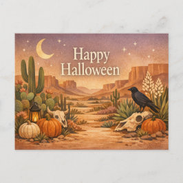 Öken Sage Kaktus Halloween Helg Vykort