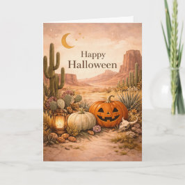 Öken Sage Kaktus Halloween Kort
