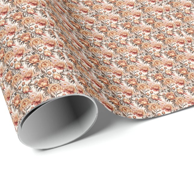 Öken Sand Blommor Presentpapper (Rullad Hörn)