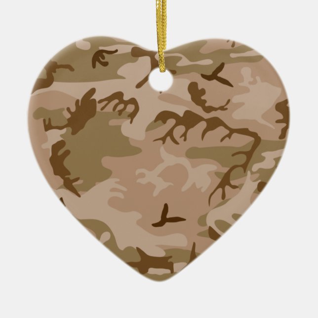 Öken Sand Kamouflage T-Shirt Ornament (Framsidan)