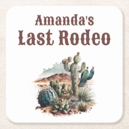 Öken Sista Rodeo Scottsdale Sistahustru Helg Underlägg Papper Kvadrat