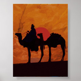 Öken solnedgång poster