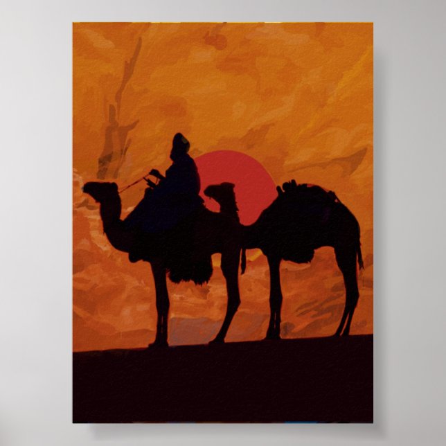 Öken solnedgång poster (Framsidan)