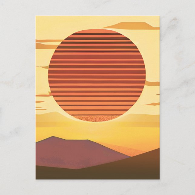 Öken solnedgång Rost Orange och Brun Vykort (Framsida)