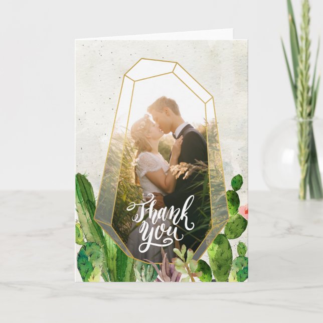 Öken Sukkulent Tacksamtbrev - Sten Tack Kort (Framsida)