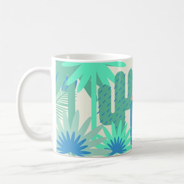 Öken Sydväst Kaktus Tema Kaffe Mugg Saguaro (Vänster)