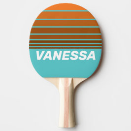 Öken Teal Horisont Stripning med Namn Pingisracket