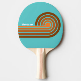 Öken turkos lockiga ränder med namn pingisracket