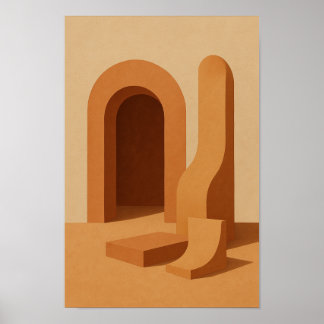 Ökenarkad Modern konstaffisch Poster