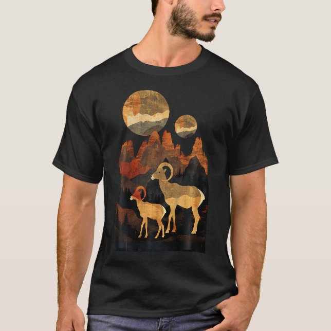 Ökenbergsklyftor tjockhornsfår t shirt (Framsida)