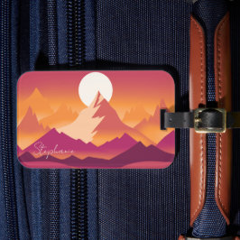 Ökenbergstoppar i Sol liggande Illustration Bagagebricka